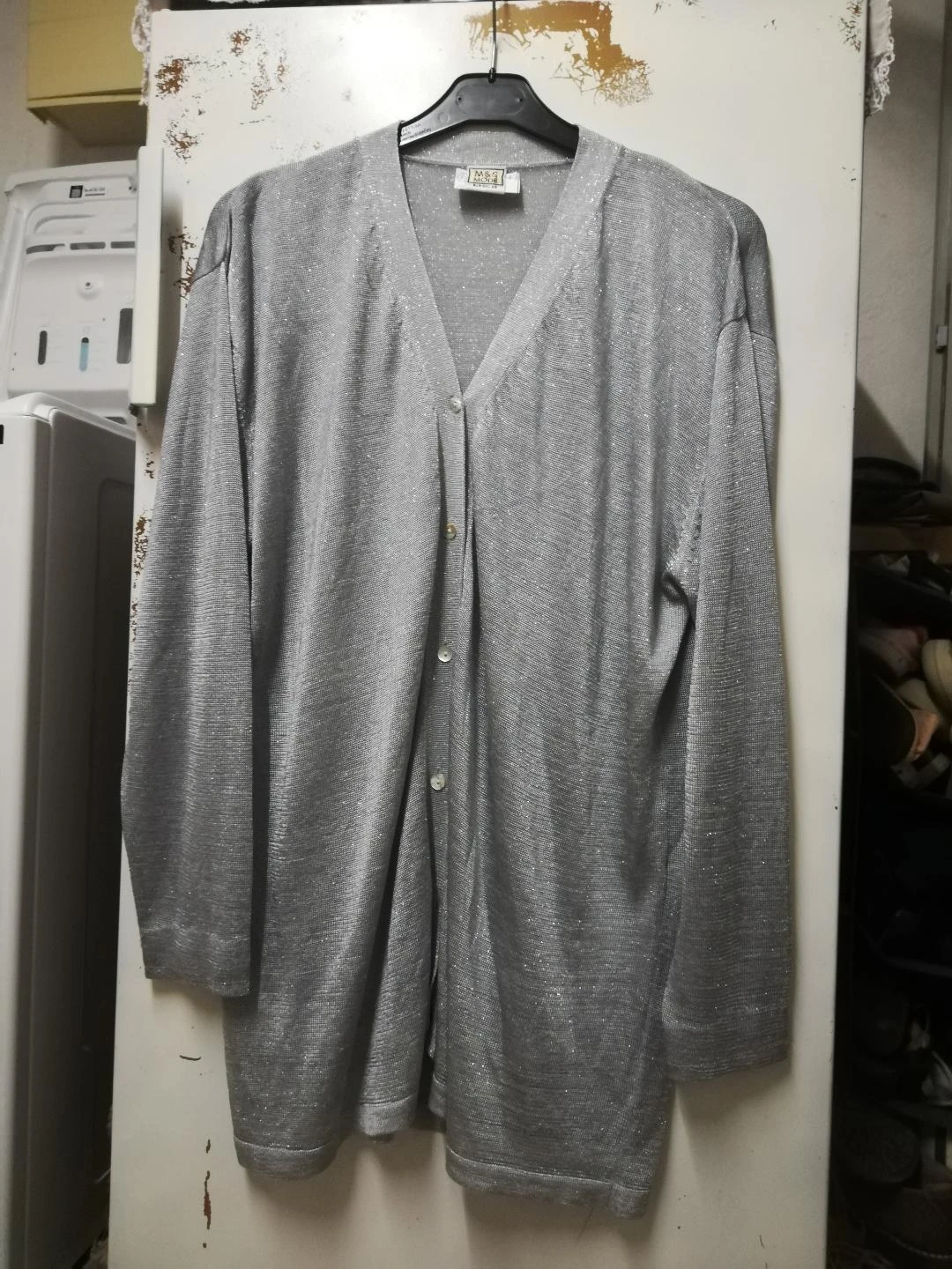 Lichte zilvergrijze vest met lange mouwen maat EUR T.XXL (onvolkomenheden) – photo 8